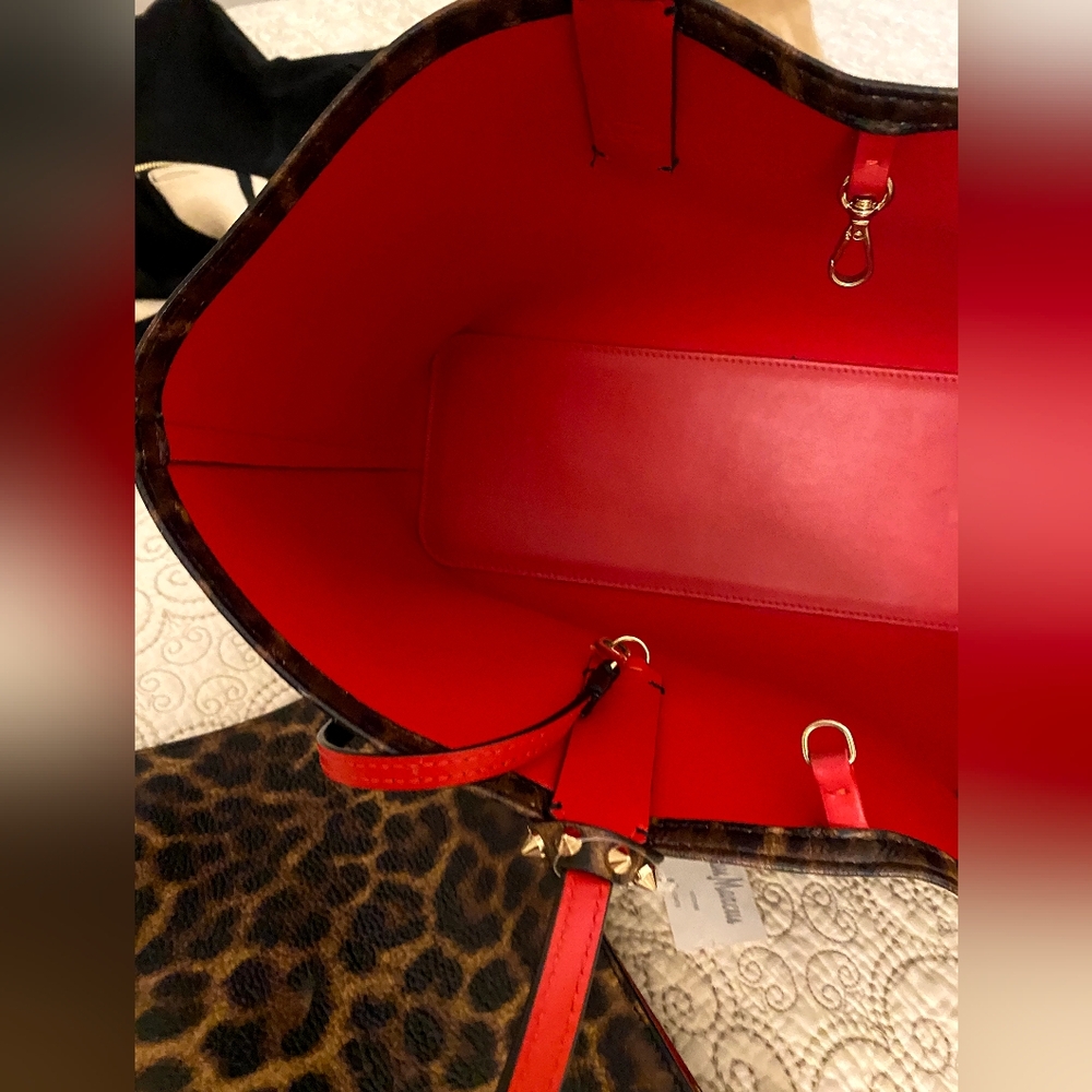 Christian Louboutin Cabata Small Leopard-Print Tote Bag With Pouch  Dustbag - Picture 3 of 16